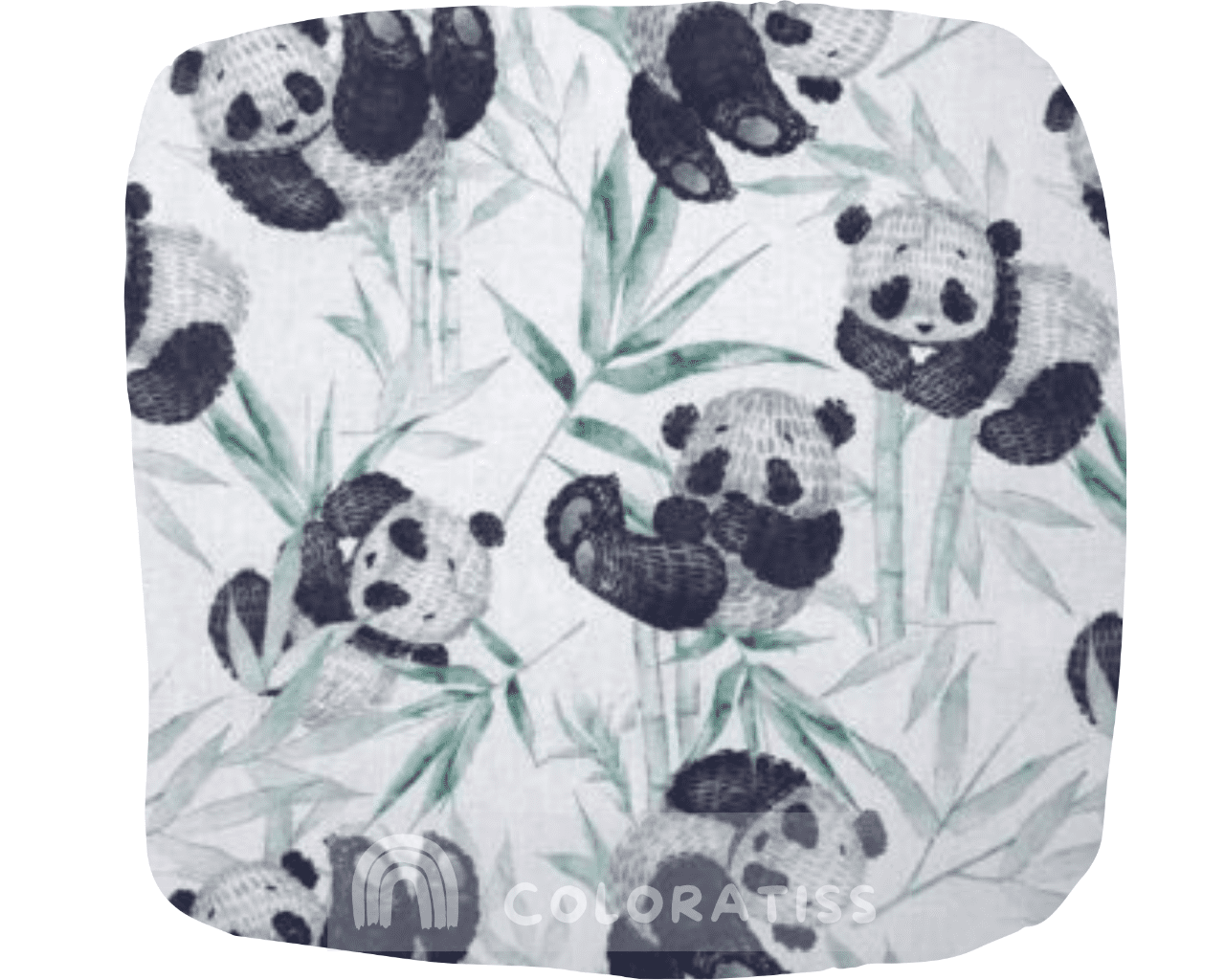 Coton pandas bambou par 10 cm Coloratiss