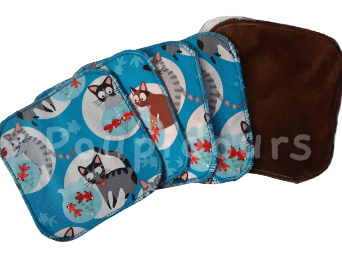 12 lingettes bébé Minky / Velours / Eponge