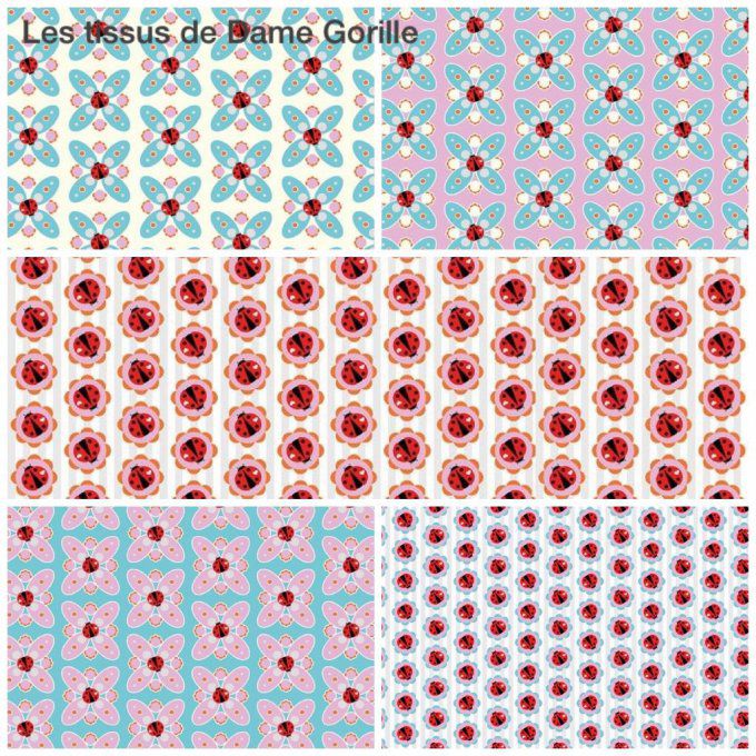 Coton Les Coccinelles  par 10 cm