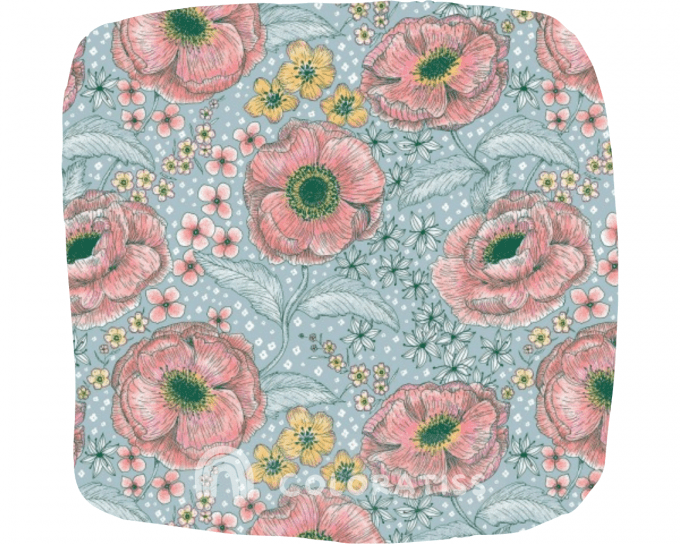 Popeline Blumen Lillestoff par 10 cm