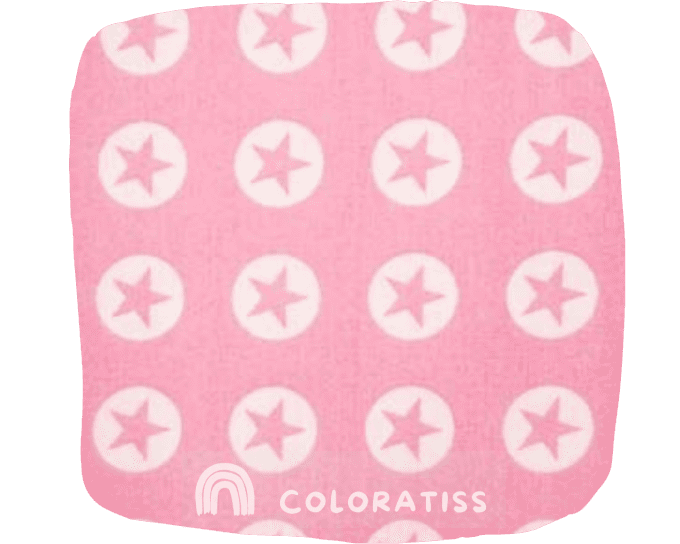 Tissu coton Etoiles rose par 10 cm