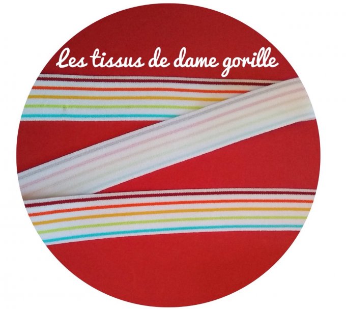 Elastique boxer arc en ciel 2,5 cm BLANC