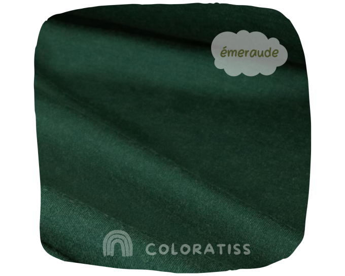 Précommande Jersey interlock Mérinos uni vert émeraude