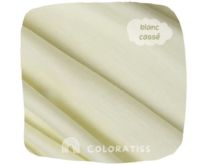 Précommande Jersey interlock Mérinos uni blanc cassé