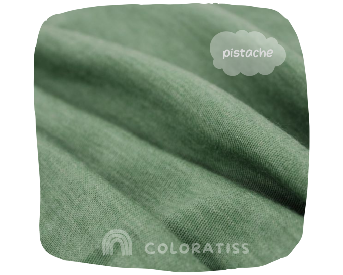 Précommande Jersey interlock Mérinos uni vert pistache