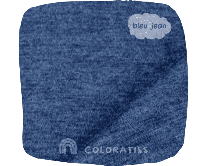 Jersey interlock Mérinos uni bleu jean 