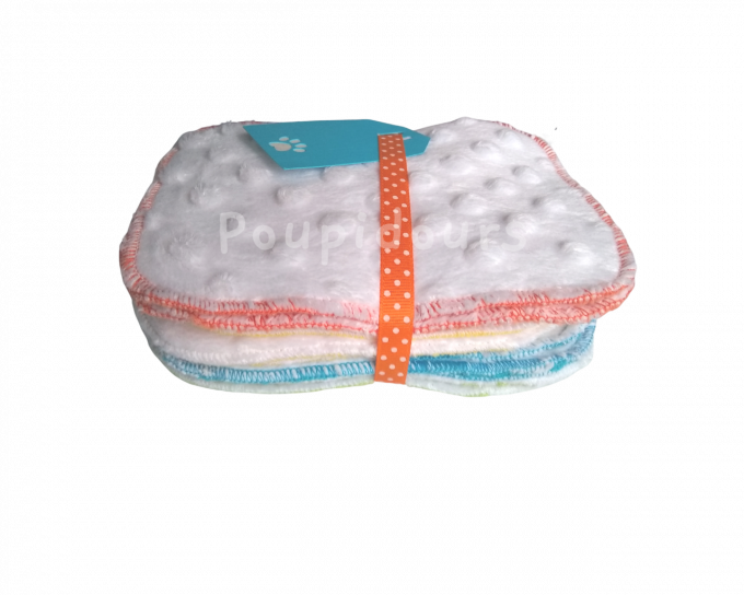 12 Lingettes bébé Minky / Velours 