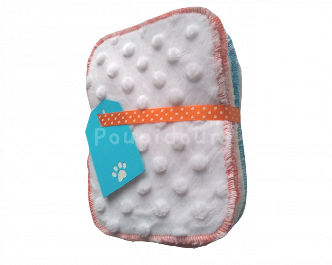 12 Lingettes bébé Minky / Velours 