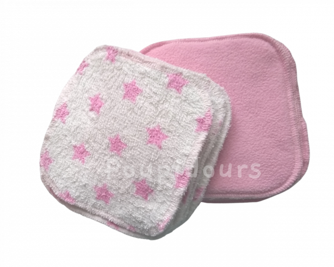 12 Lingettes bébé carrées Minky / Eponge / Micro-polaire